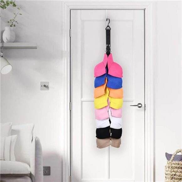 Closet Hanging Cap Organizer, 16 Baseball Cap Rack, Closet Hook Cap Holder Hat - Picture 15 of 16